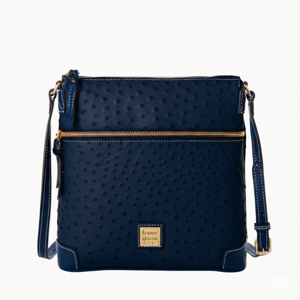 Dooney & Bourke Navy Blue Crossbody Bag with Gold Hardware